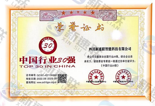中国行业30强